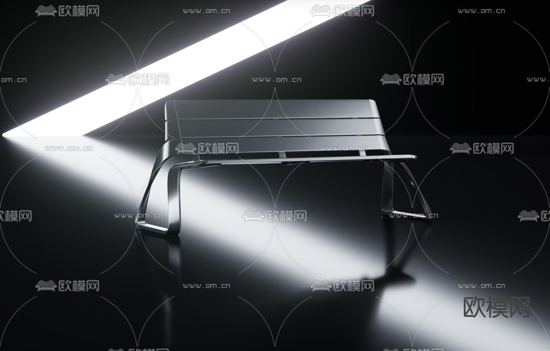 户外椅 公共椅 靠背椅3d模型下载