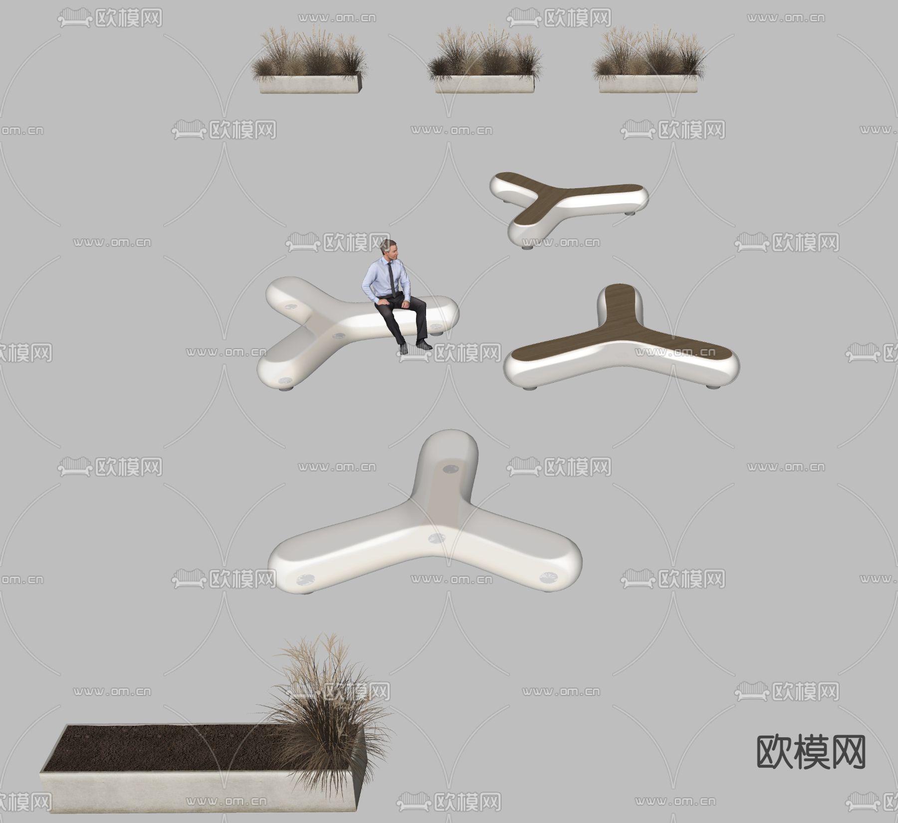 发光休闲凳su模型下载（渲染图1）