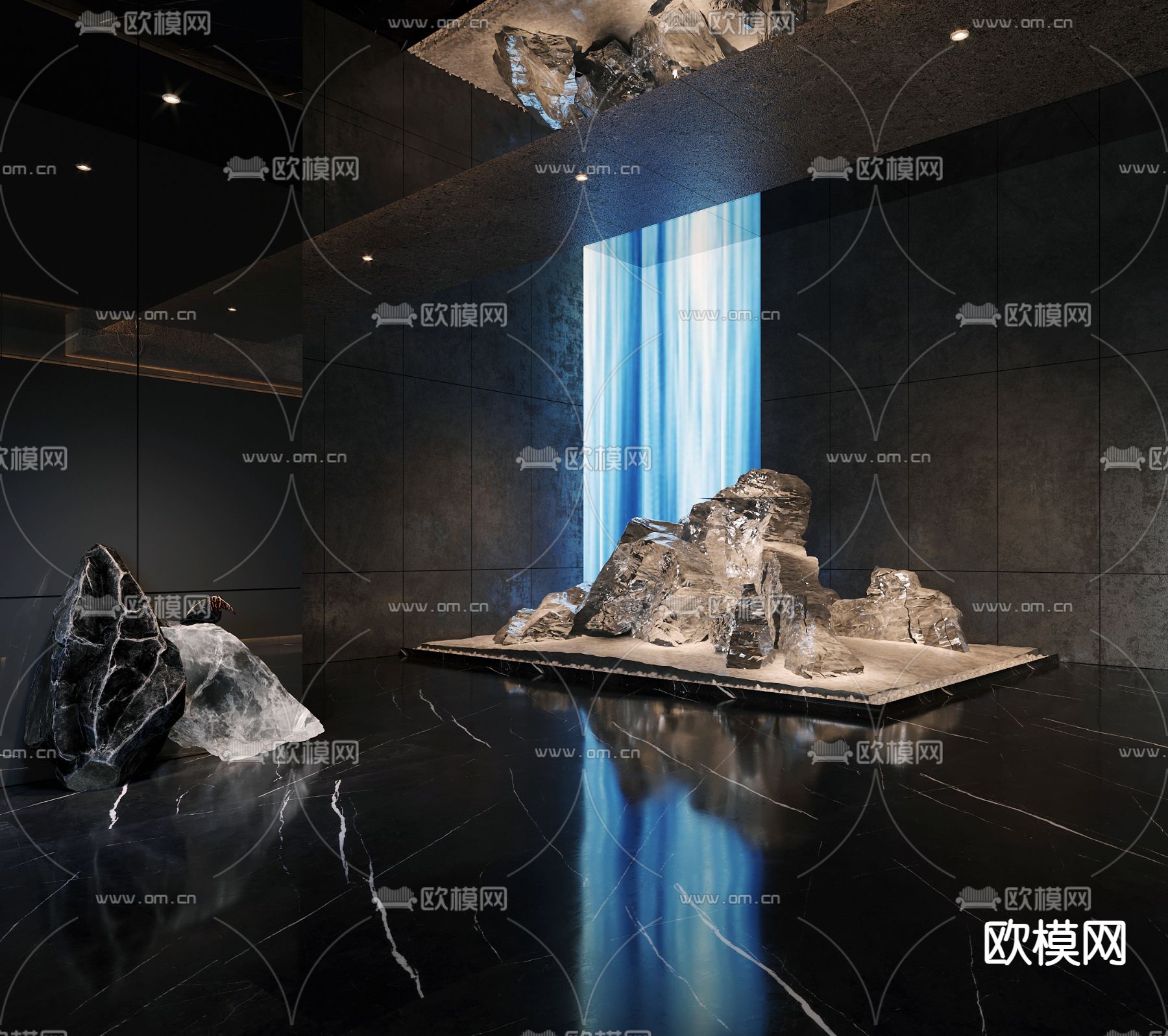 假山雕塑 大堂装置3d模型下载