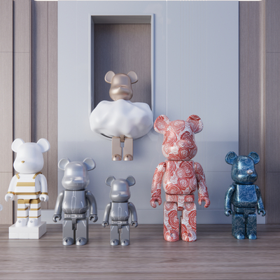  暴力熊摆件 雕塑 公仔 潮玩su模型 