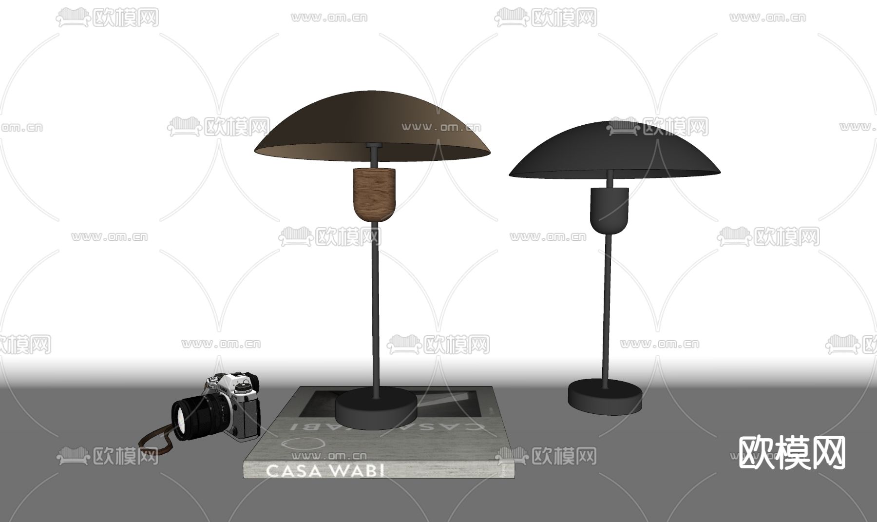现代台灯su模型下载（渲染图1）