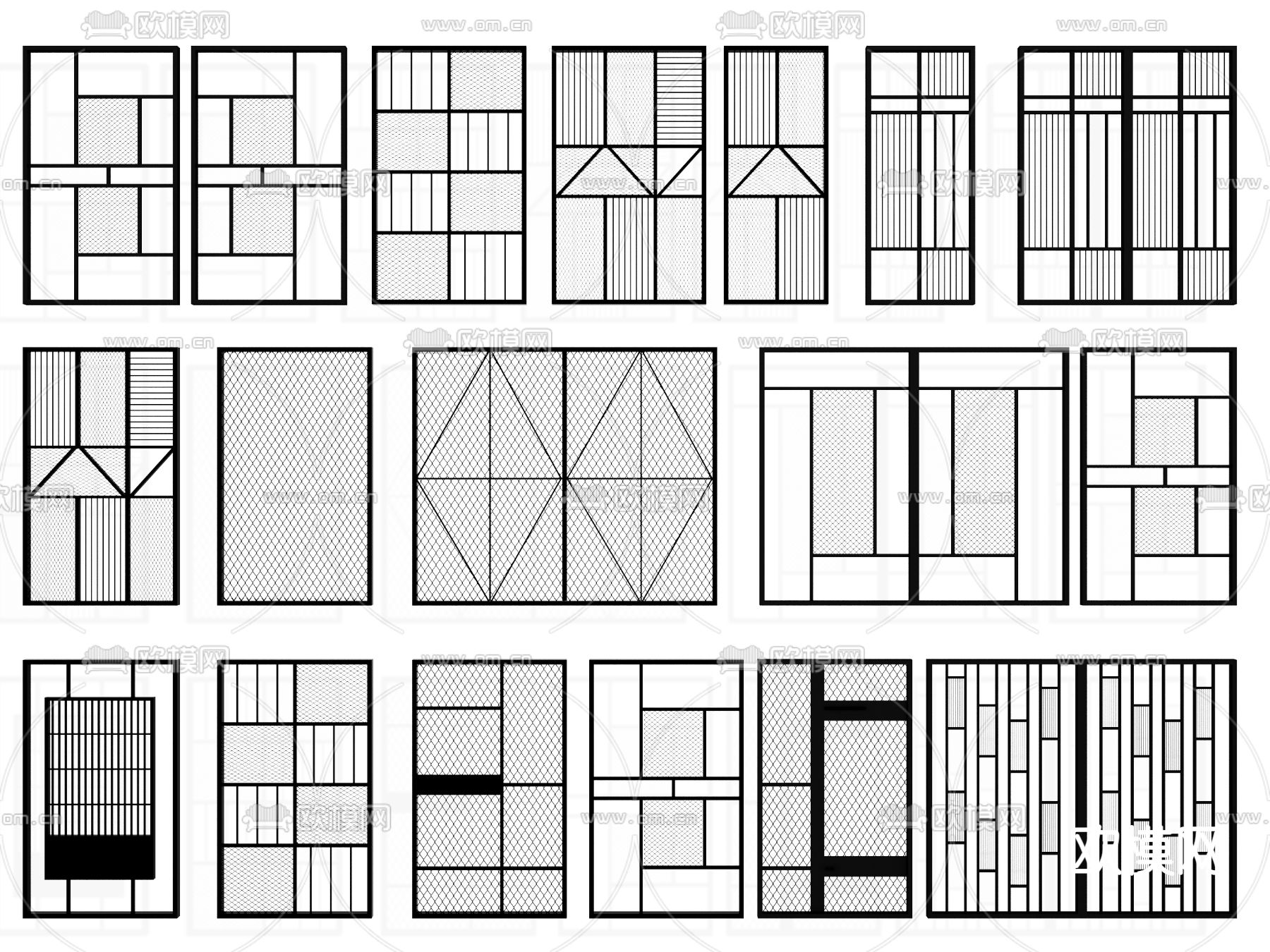 工业风隔断 铁艺屏风 铁丝网3d模型下载