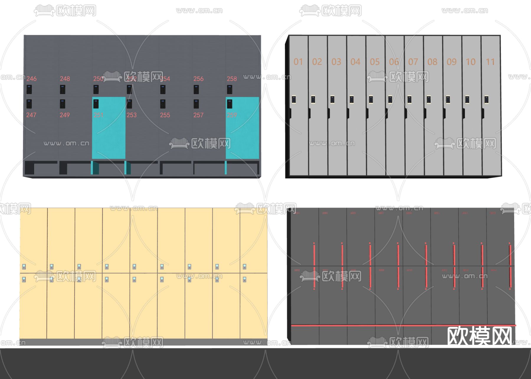 更衣柜 储物柜su模型下载（渲染图2）
