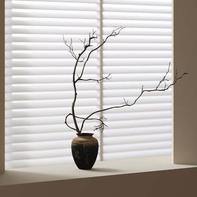  现代陶罐 干支摆件su模型 