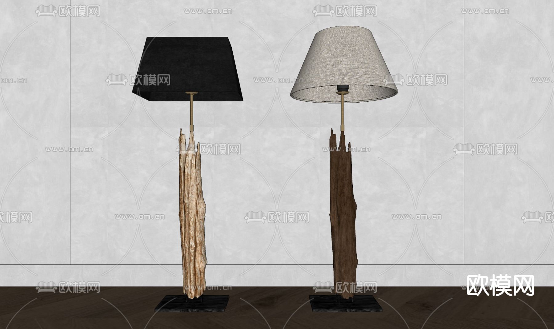 侘寂落地灯su模型下载（渲染图1）
