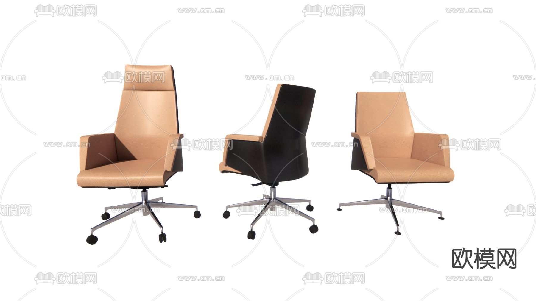 办公椅 皮椅 转椅su模型下载（渲染图2）