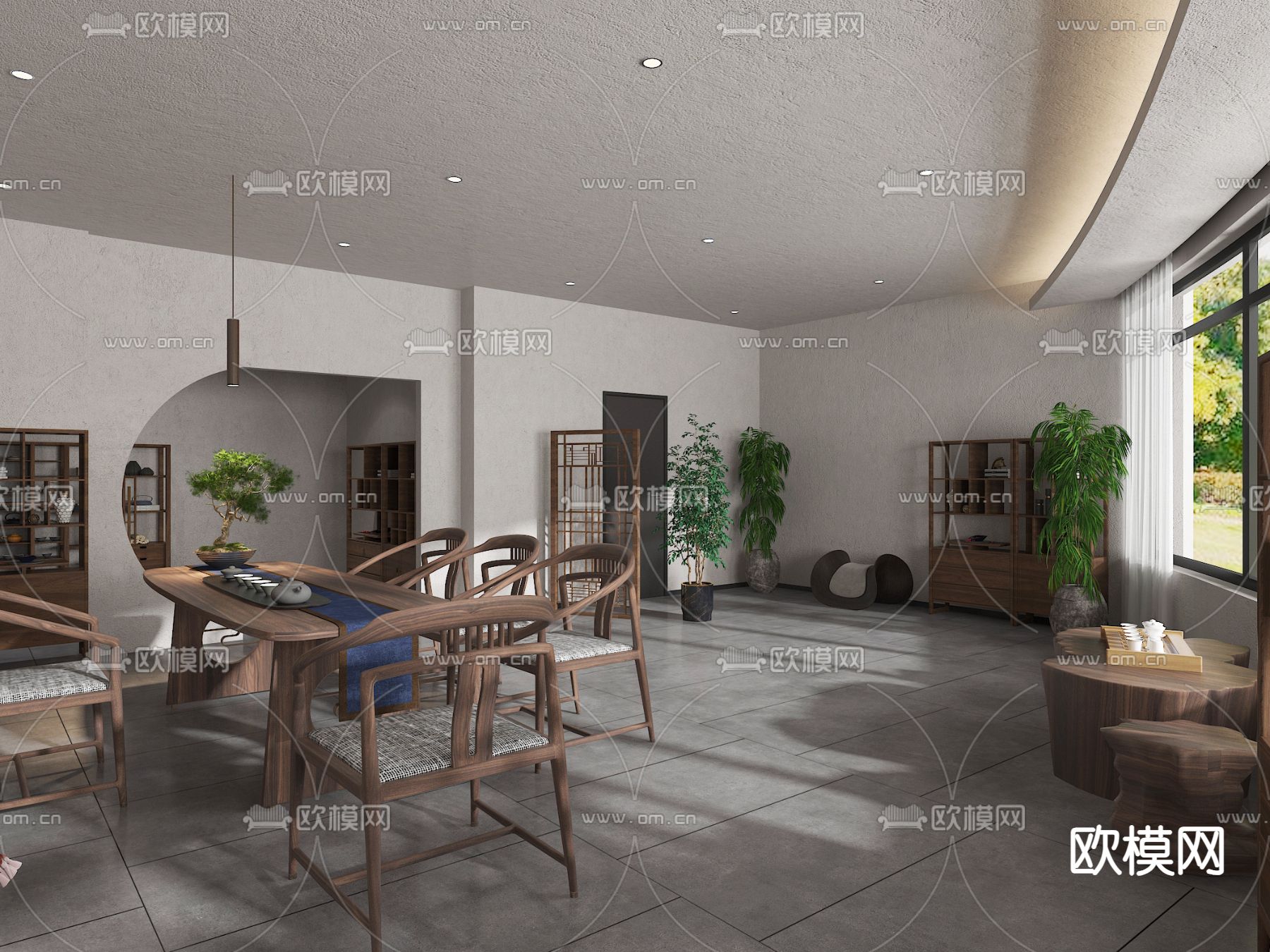 新中式茶馆 茶楼3d模型下载（渲染图2）