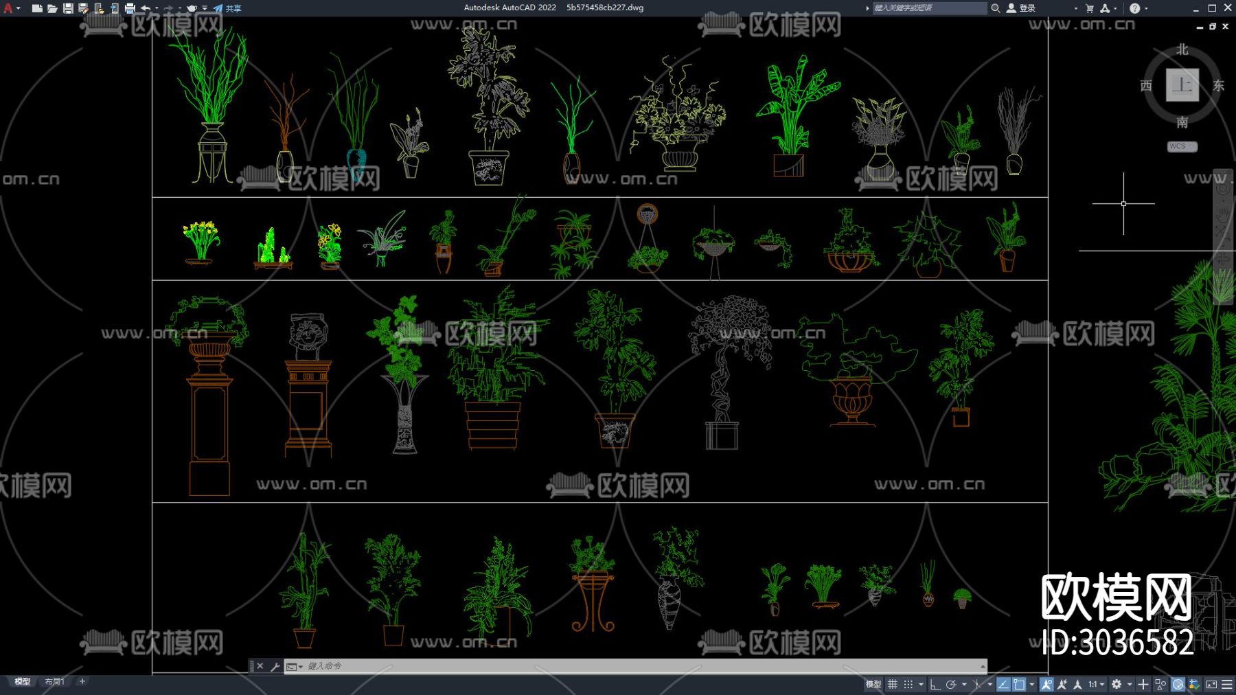 绿植 植物 盆栽 景观绿植 竹子 景观绿植cad图库下载（渲染图2）
