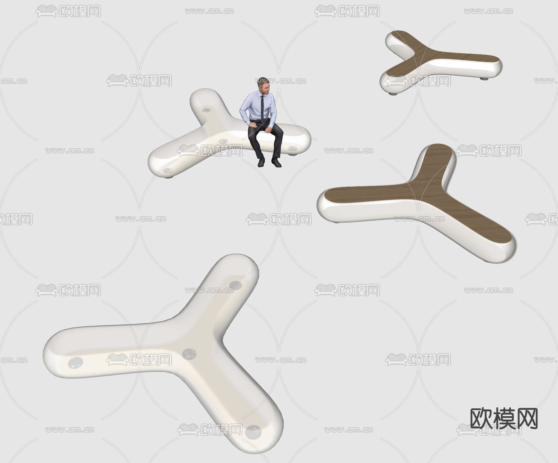 发光休闲凳su模型下载（渲染图4）