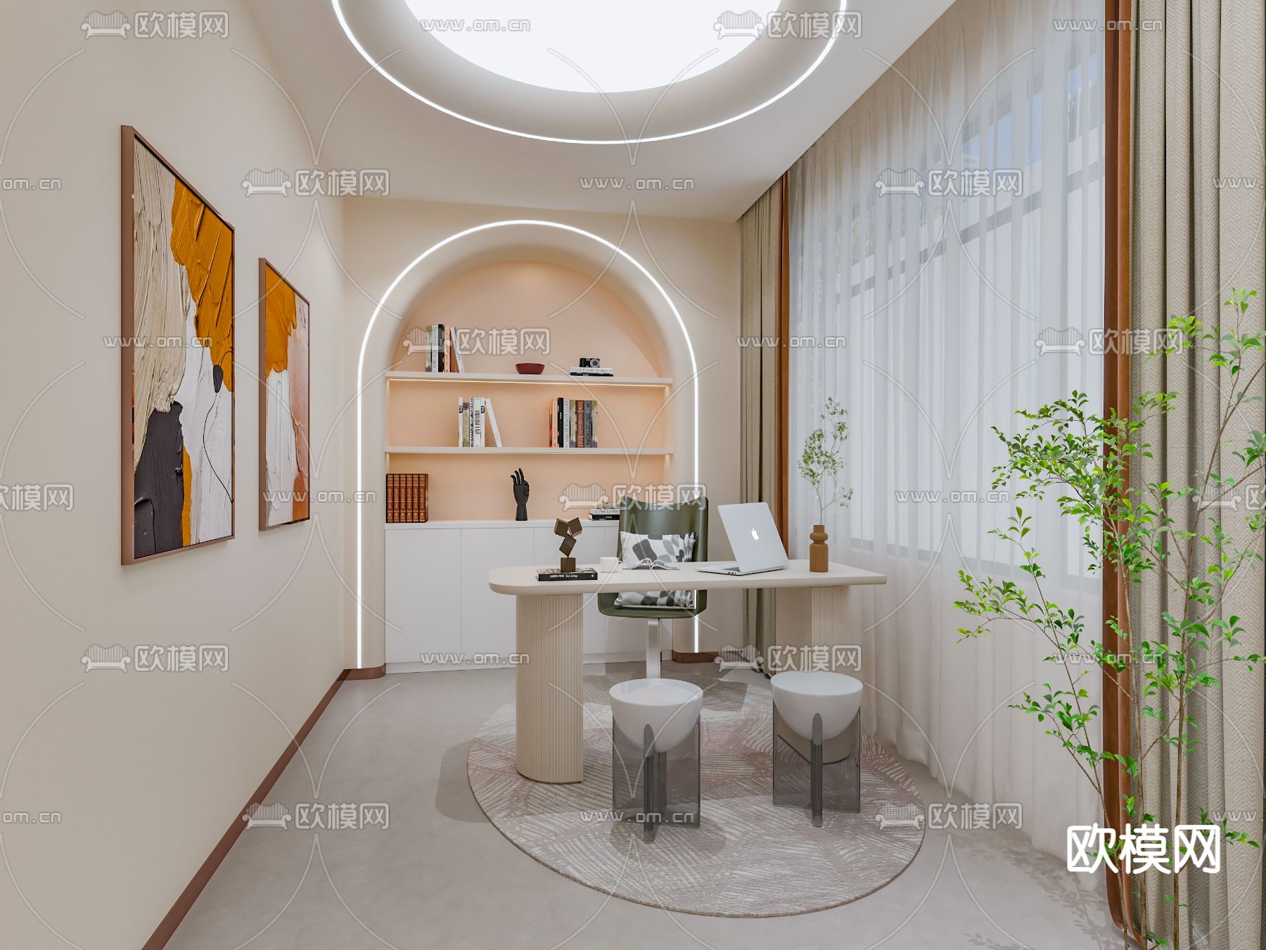美容院咨询室 办公室3d模型下载