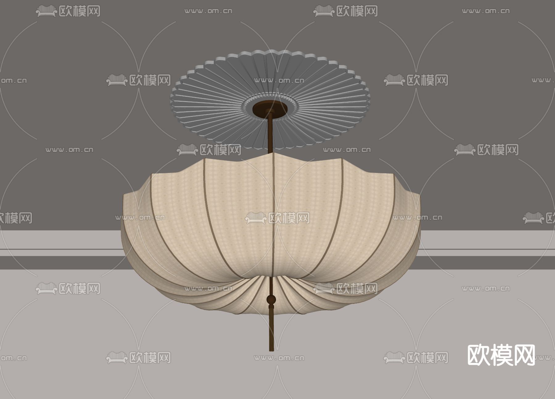 法式轻奢吊灯su模型下载（渲染图2）