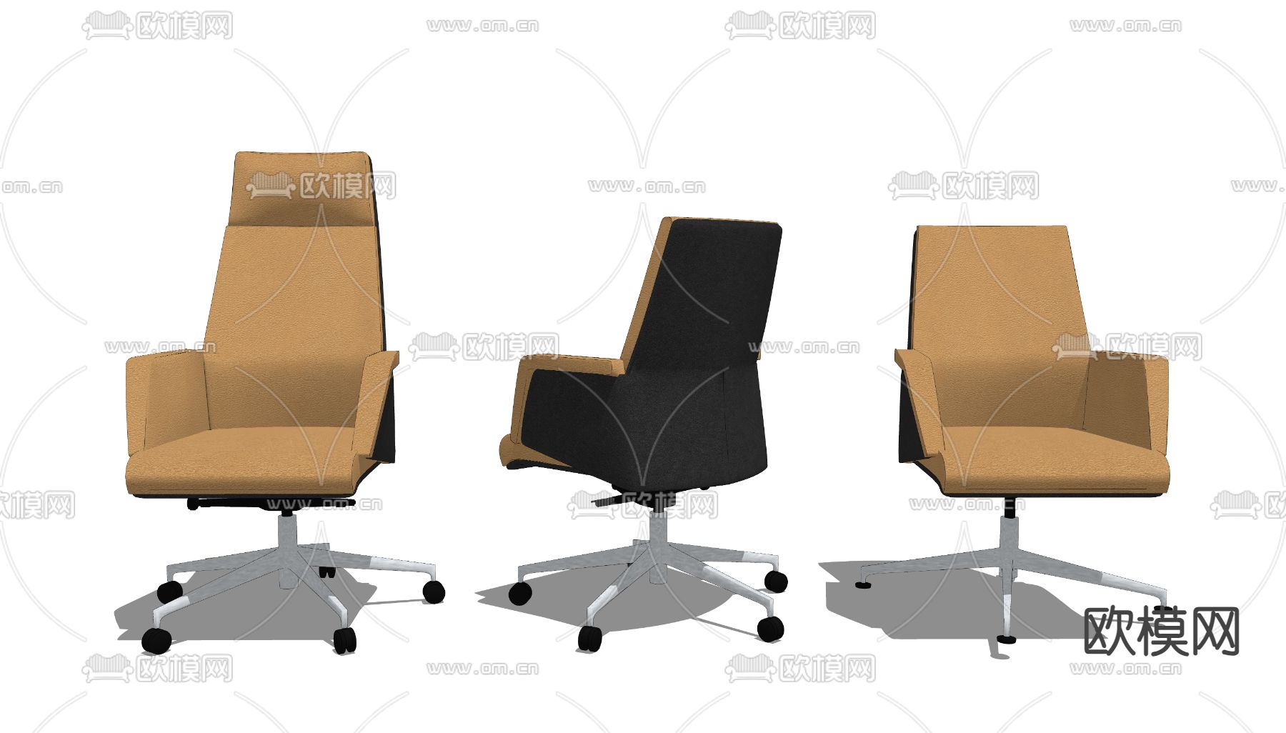 办公椅 皮椅 转椅su模型下载（渲染图1）