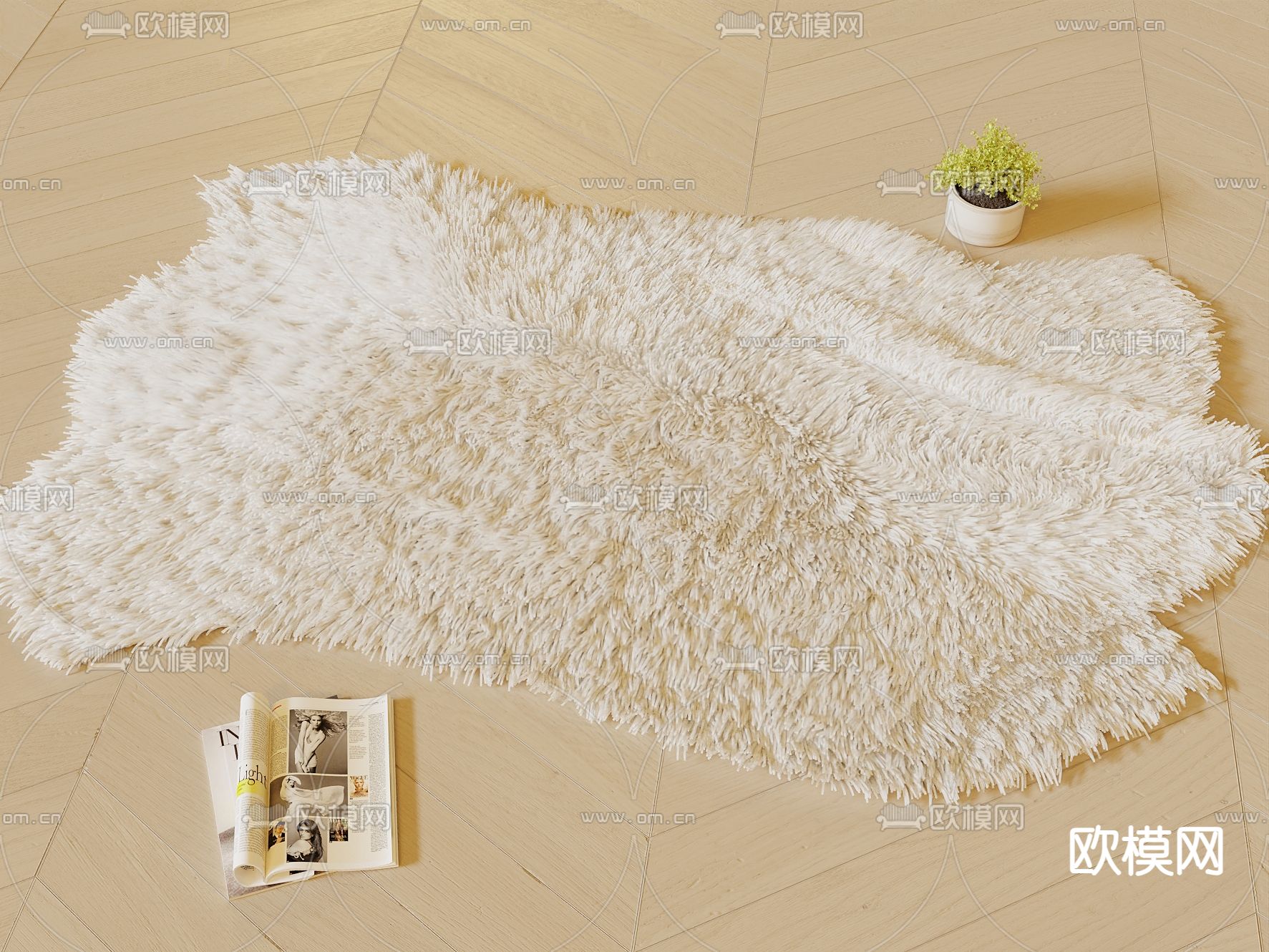 毛绒地毯3d模型下载