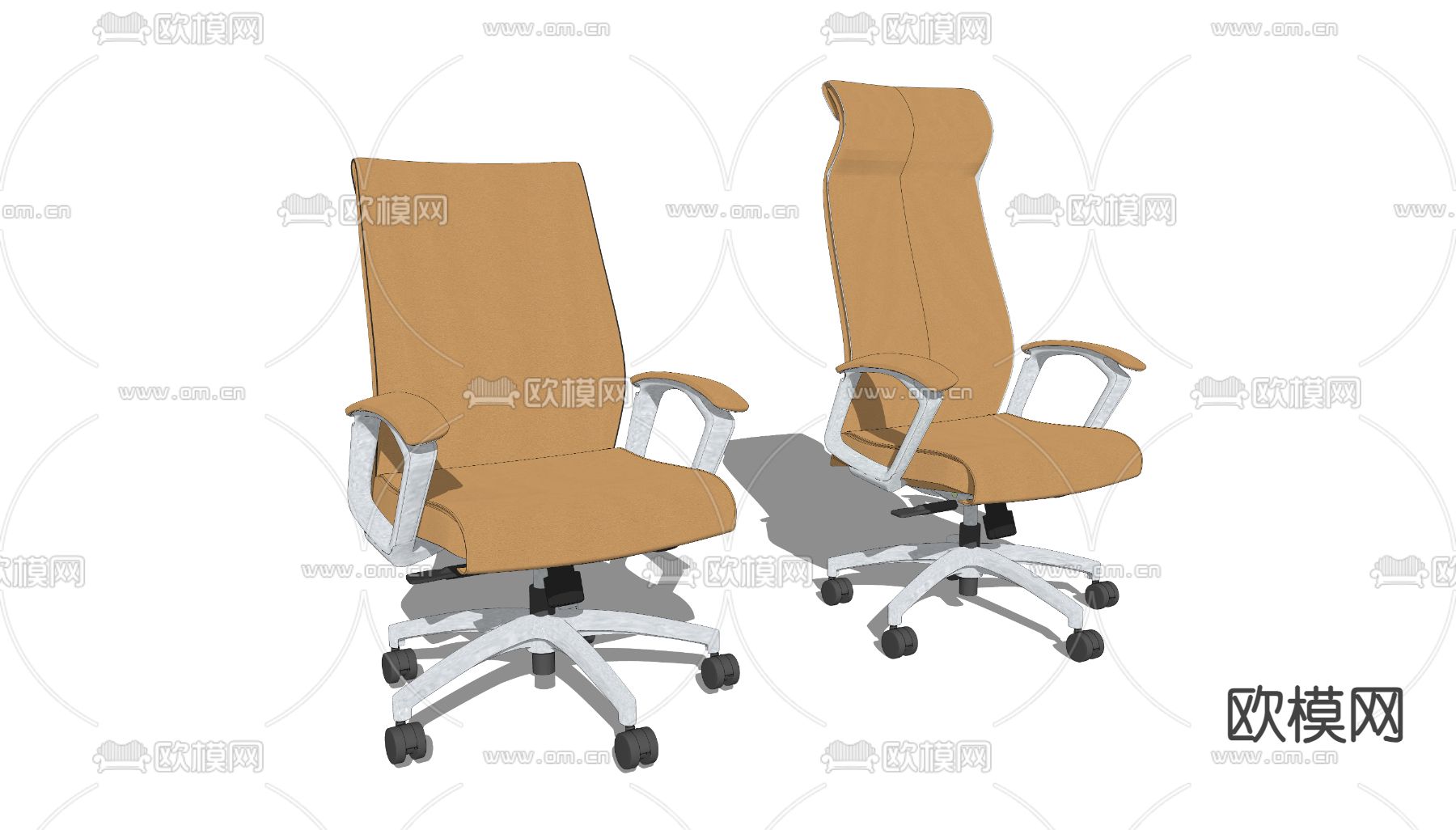 办公椅 皮椅su模型下载（渲染图1）