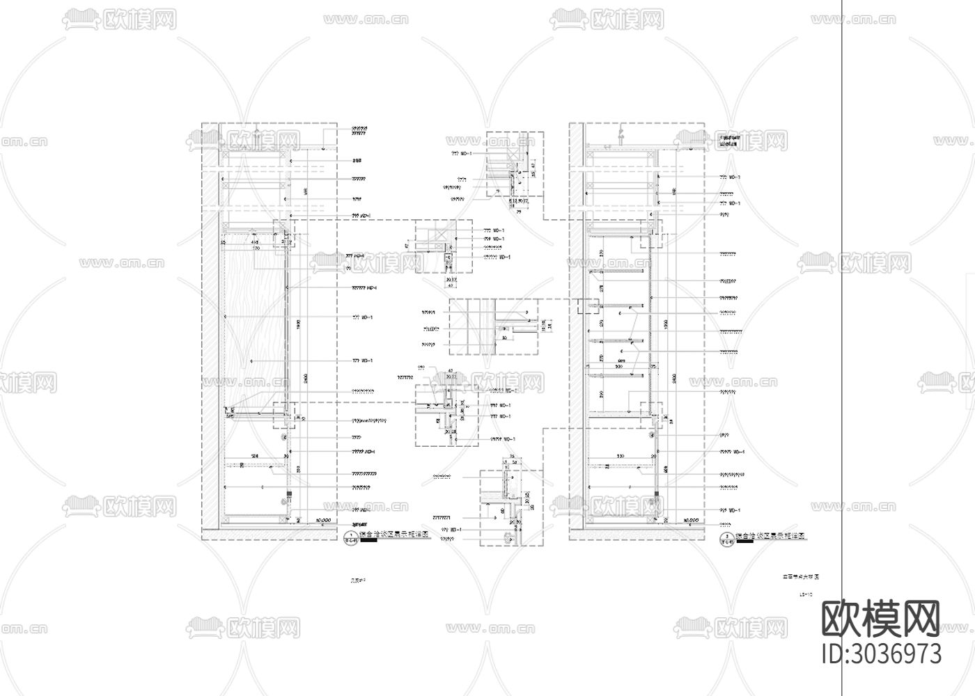展示墙展示柜 宣传栏cad大样图下载（渲染图2）