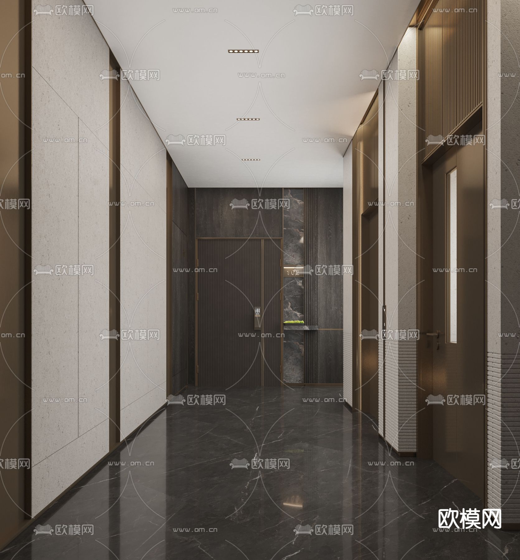 酒店电梯厅 电梯间3d模型下载