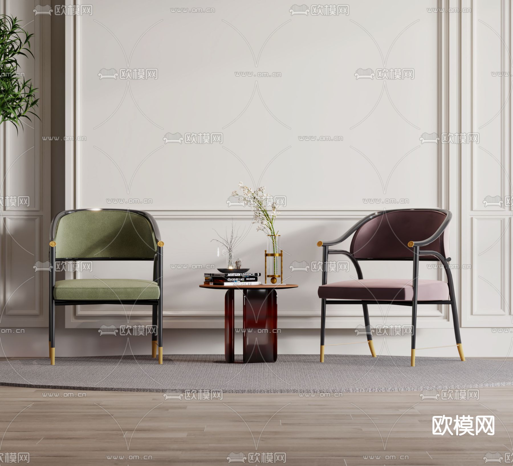 轻奢椅子 休闲椅 桌几3d模型下载