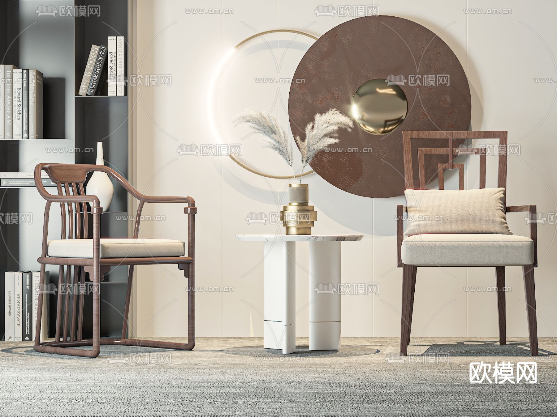 新中式椅子 餐椅3d模型下载