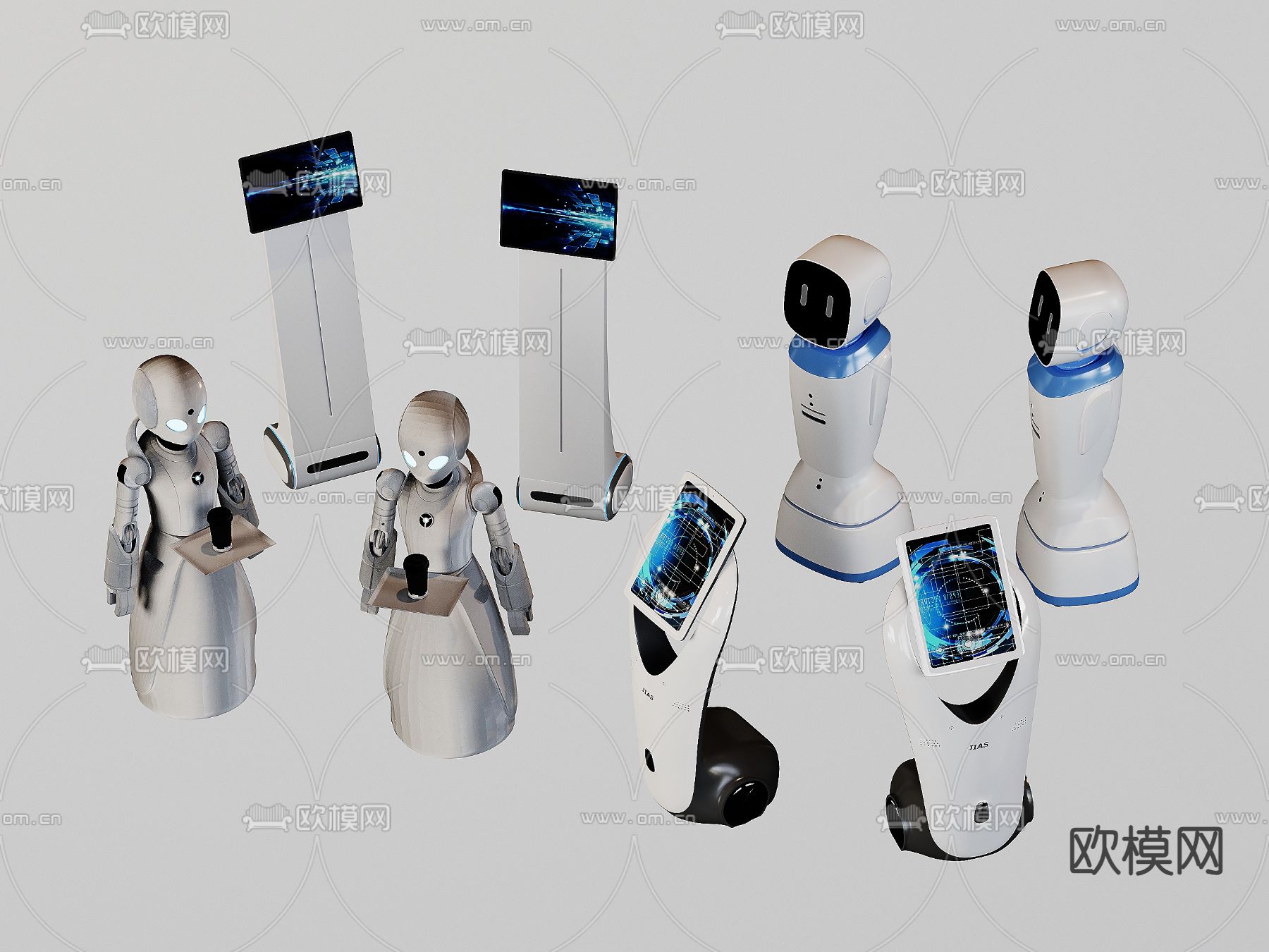 服务机器人 智能导视机 一体机su模型下载（渲染图2）