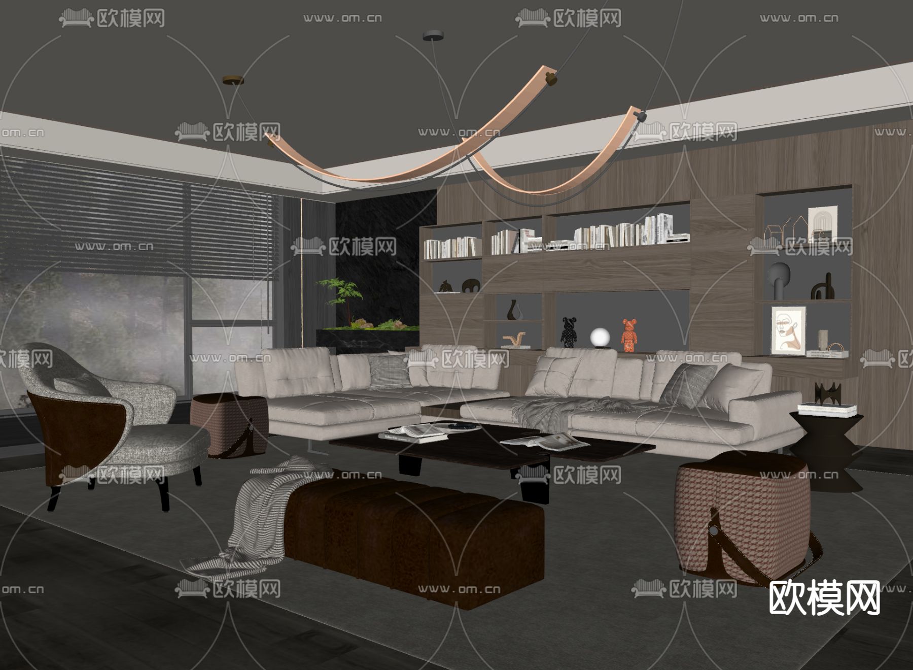 Minotti 组合沙发su模型下载（渲染图1）