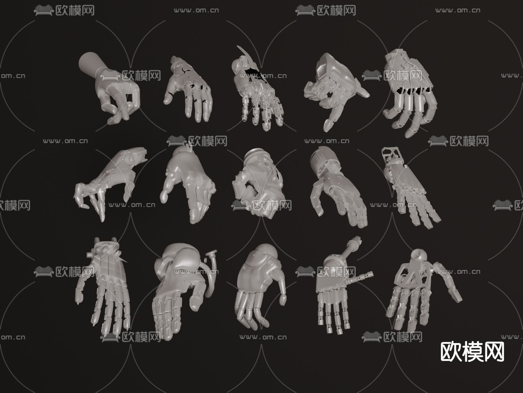 工业机械手 科技手su模型下载（渲染图2）