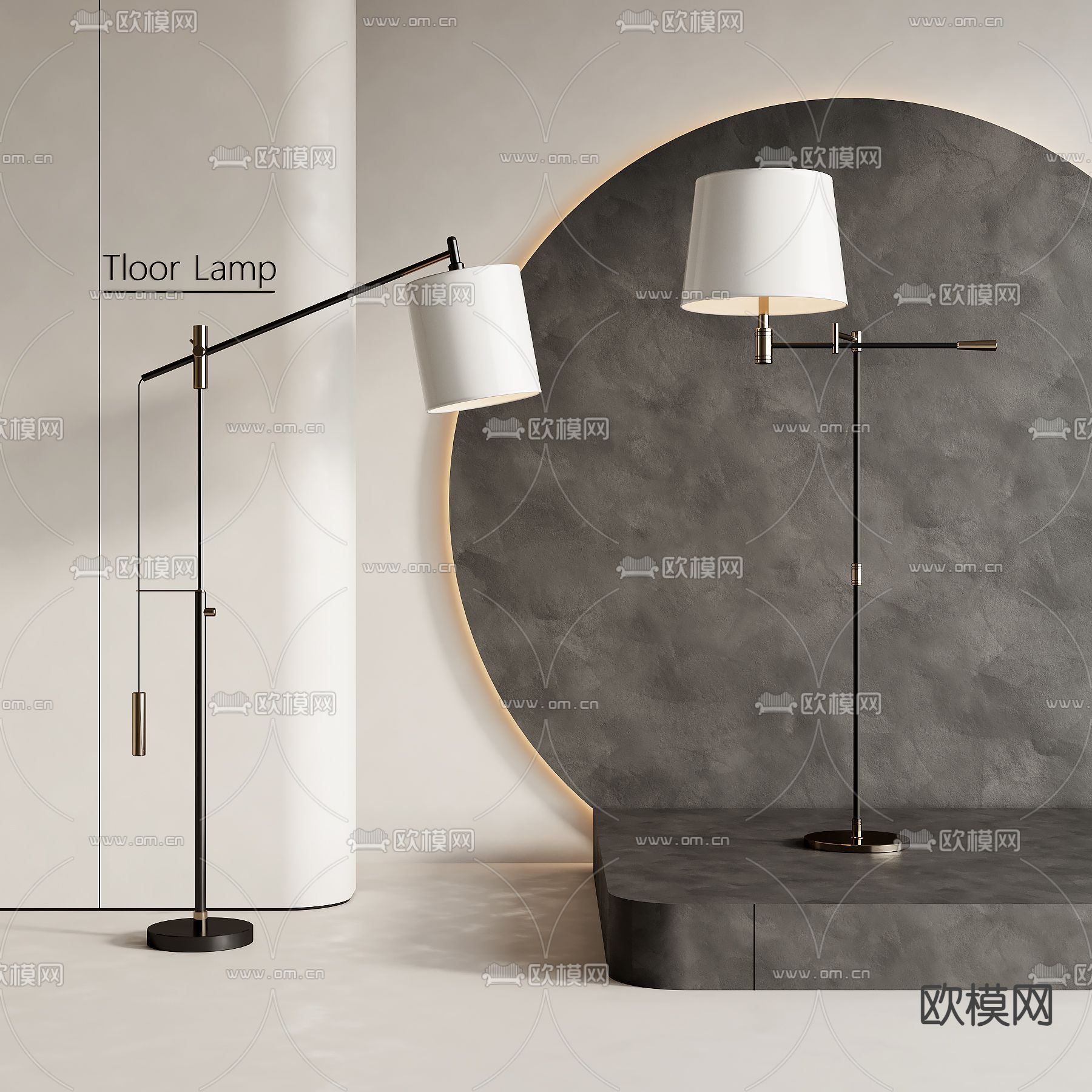 现代落地灯su模型