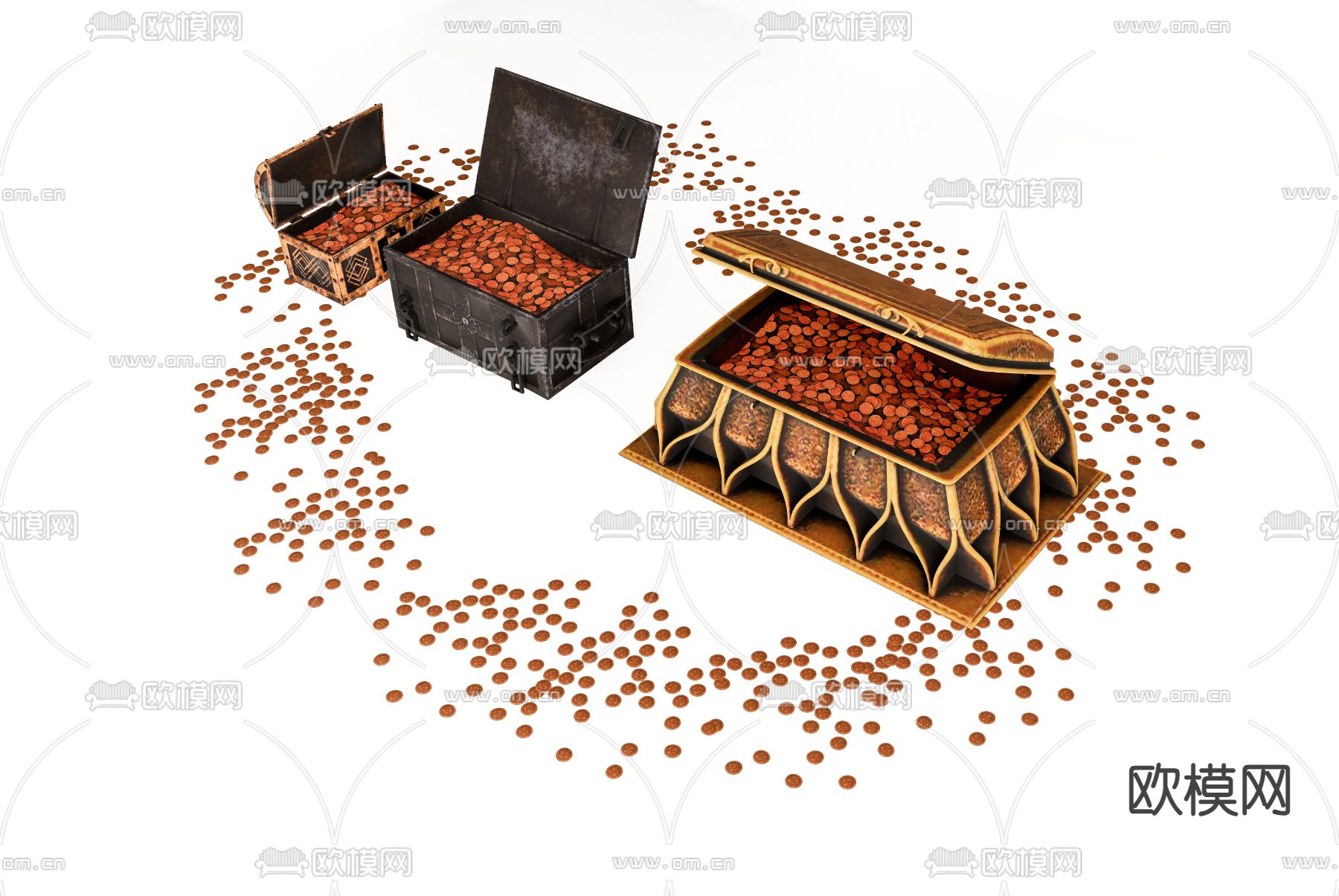 欧式古典金币su模型下载（渲染图2）