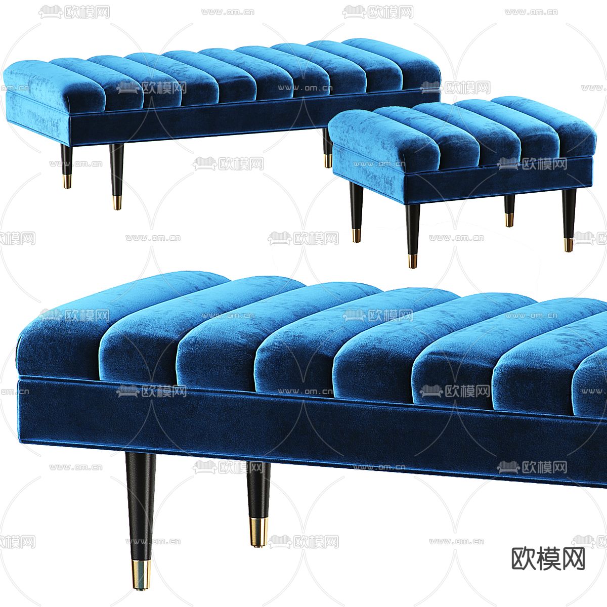 现代床尾凳 沙发凳su模型