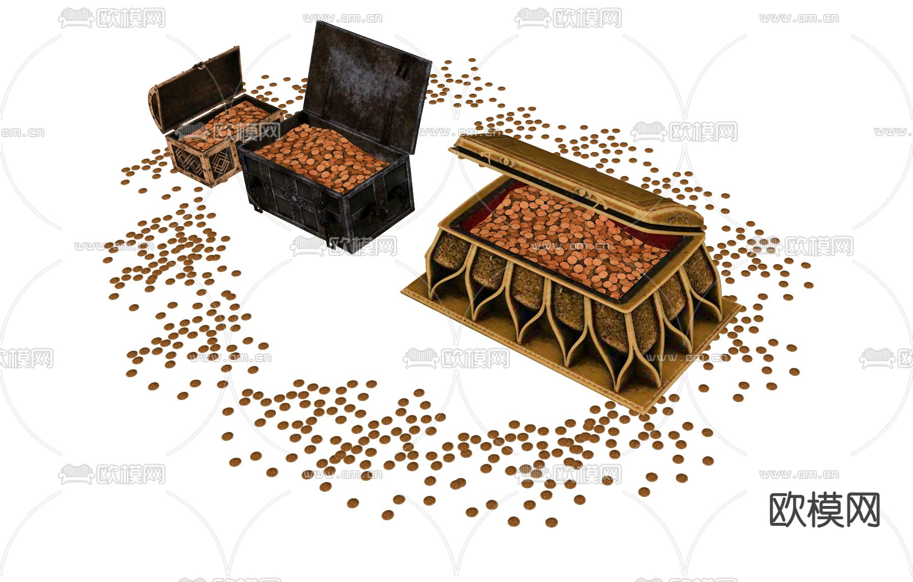 欧式古典金币su模型下载（渲染图1）