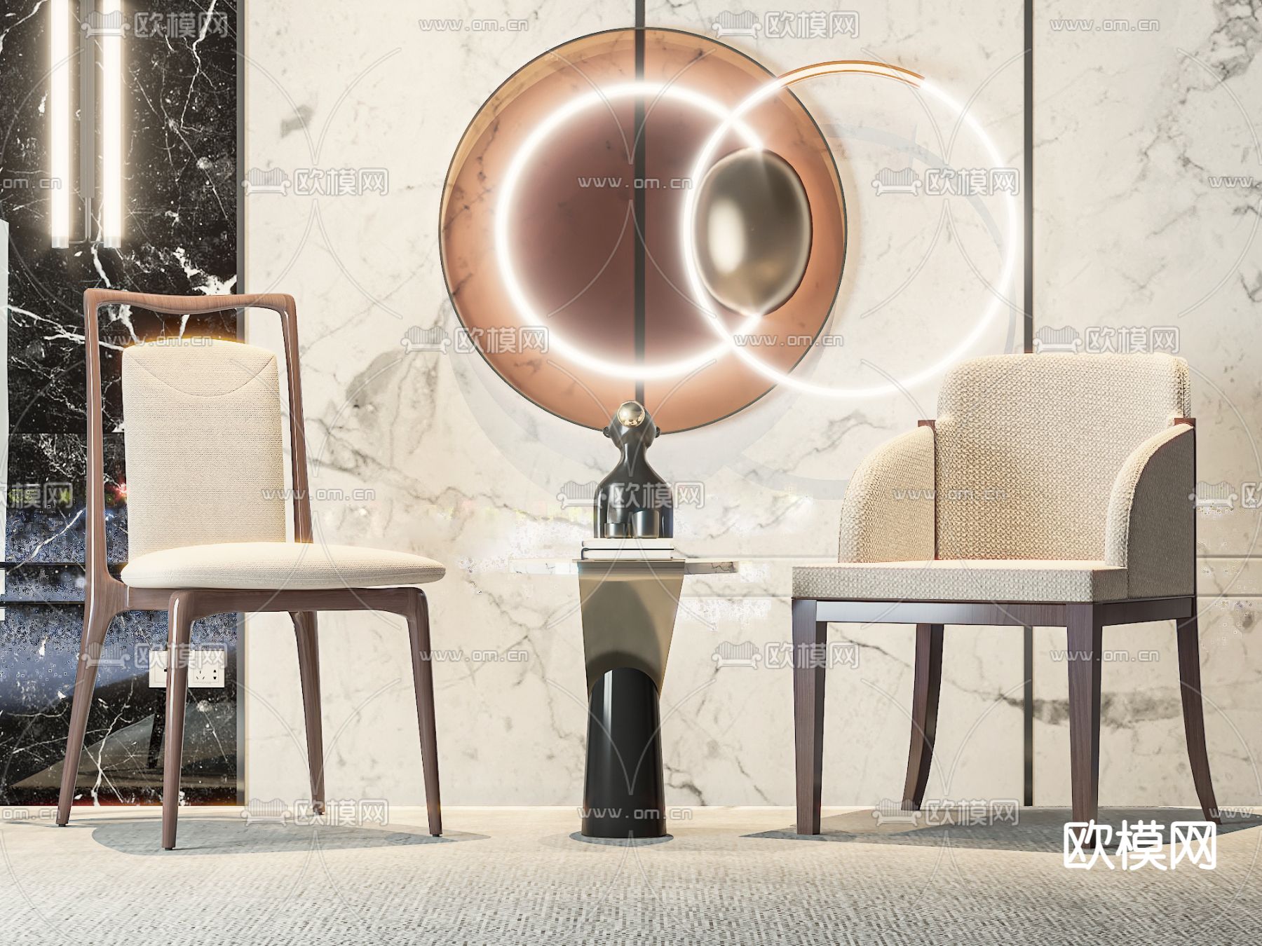 中古风椅子 休闲椅 桌几3d模型下载