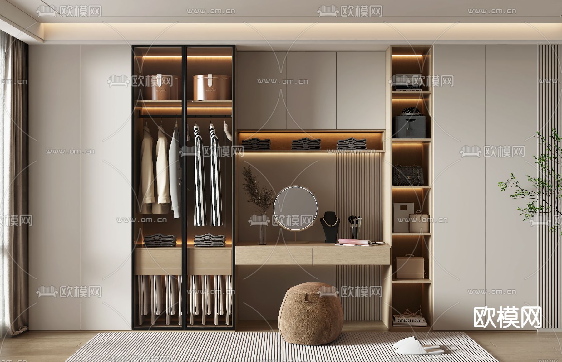 现代衣柜 衣橱3d模型下载