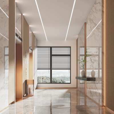  现代电梯间su模型 