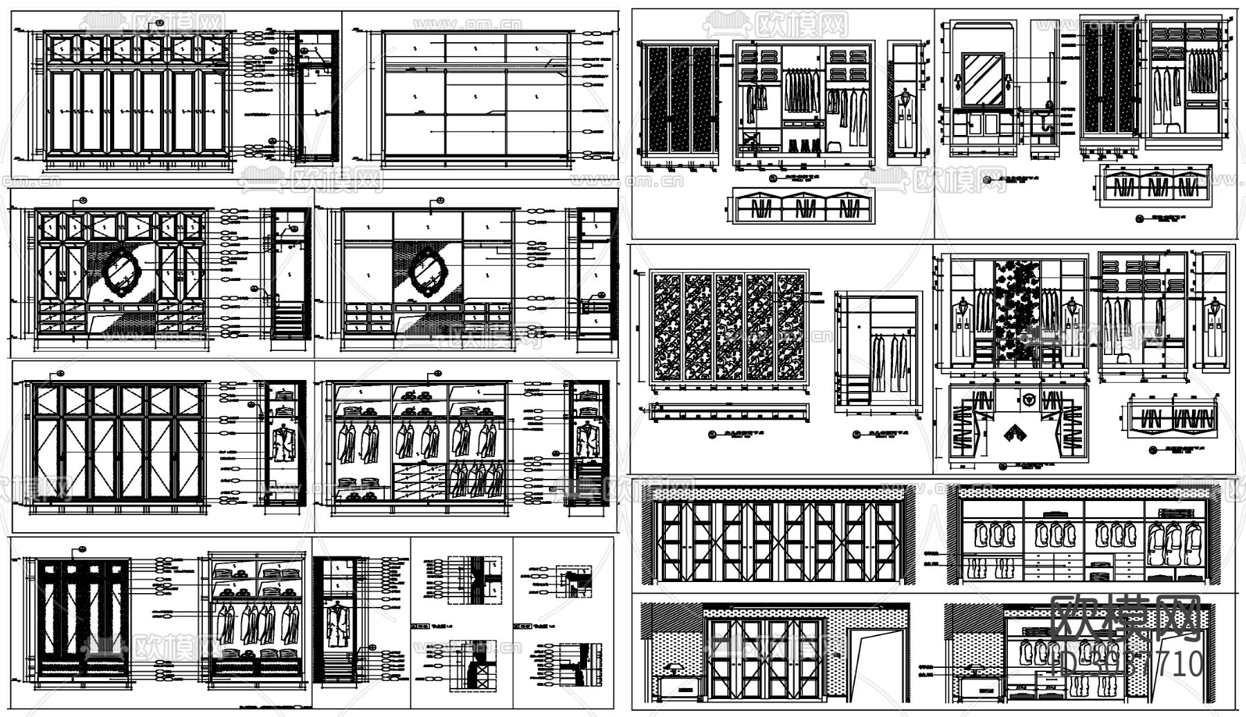 衣柜设计详图剖面节点大样图下载（渲染图2）