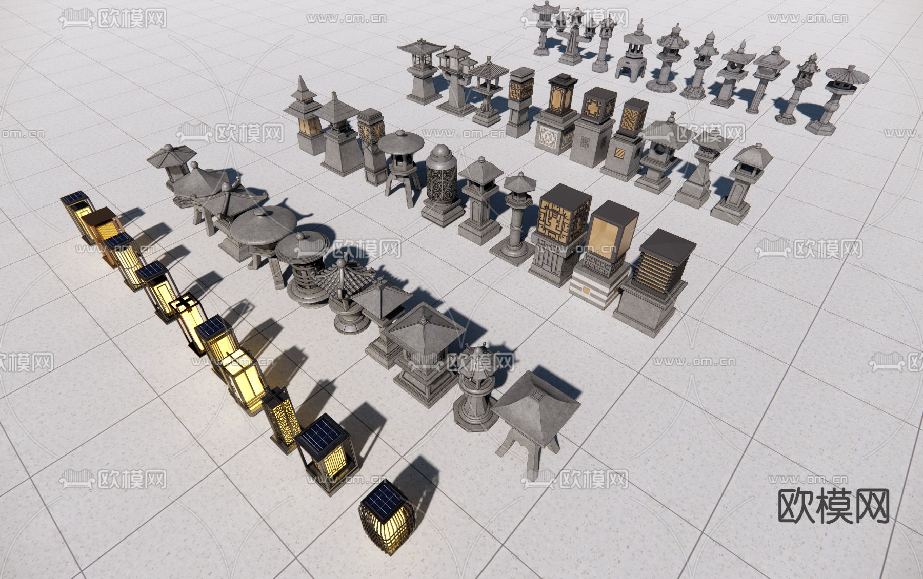 中式景观灯su模型下载（渲染图4）