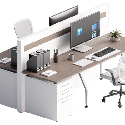  现代办公桌椅su模型 