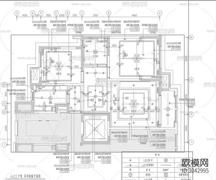 家裝全套cad施工圖下載(渲染圖8)