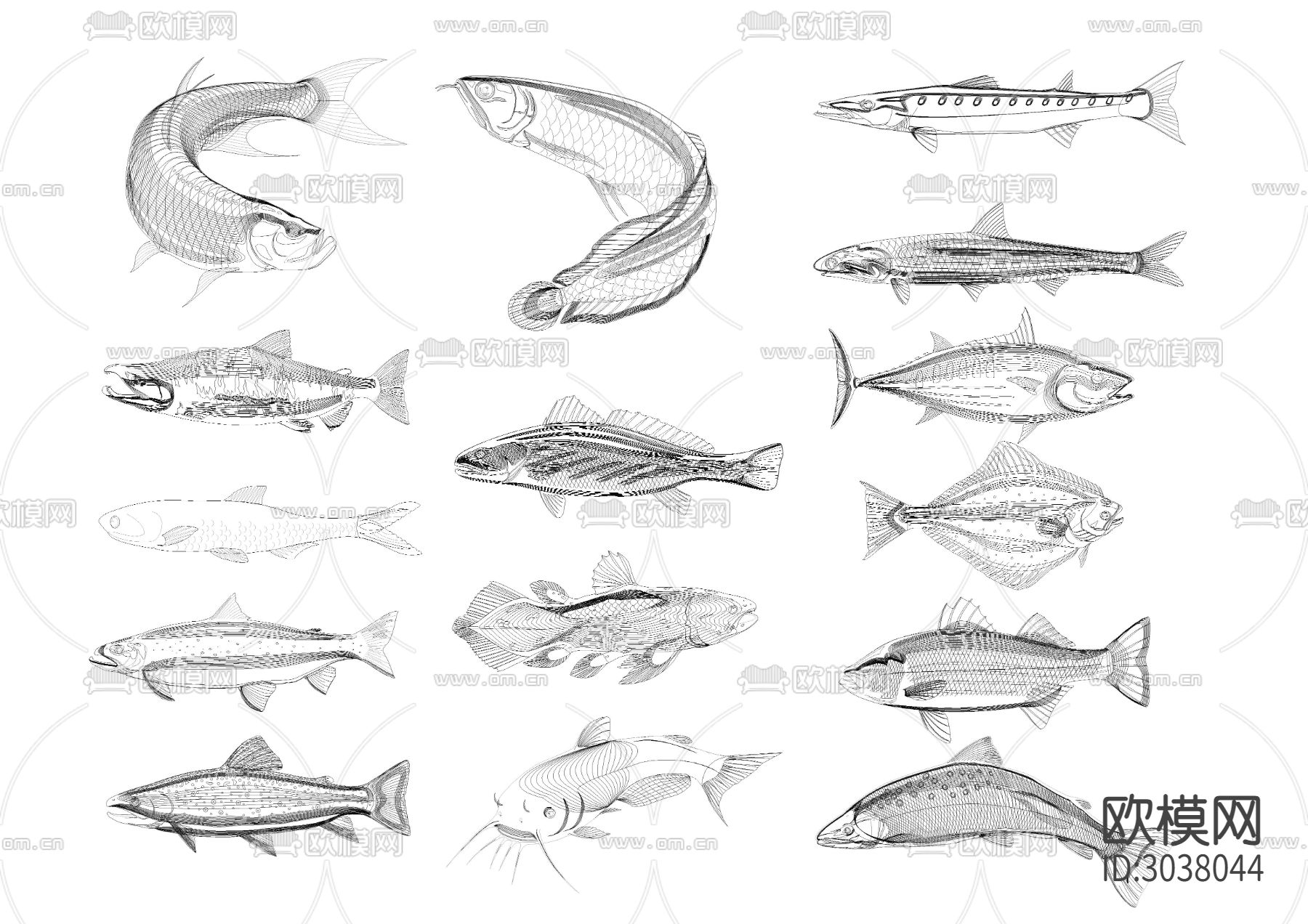 鱼CAD图库下载（渲染图7）