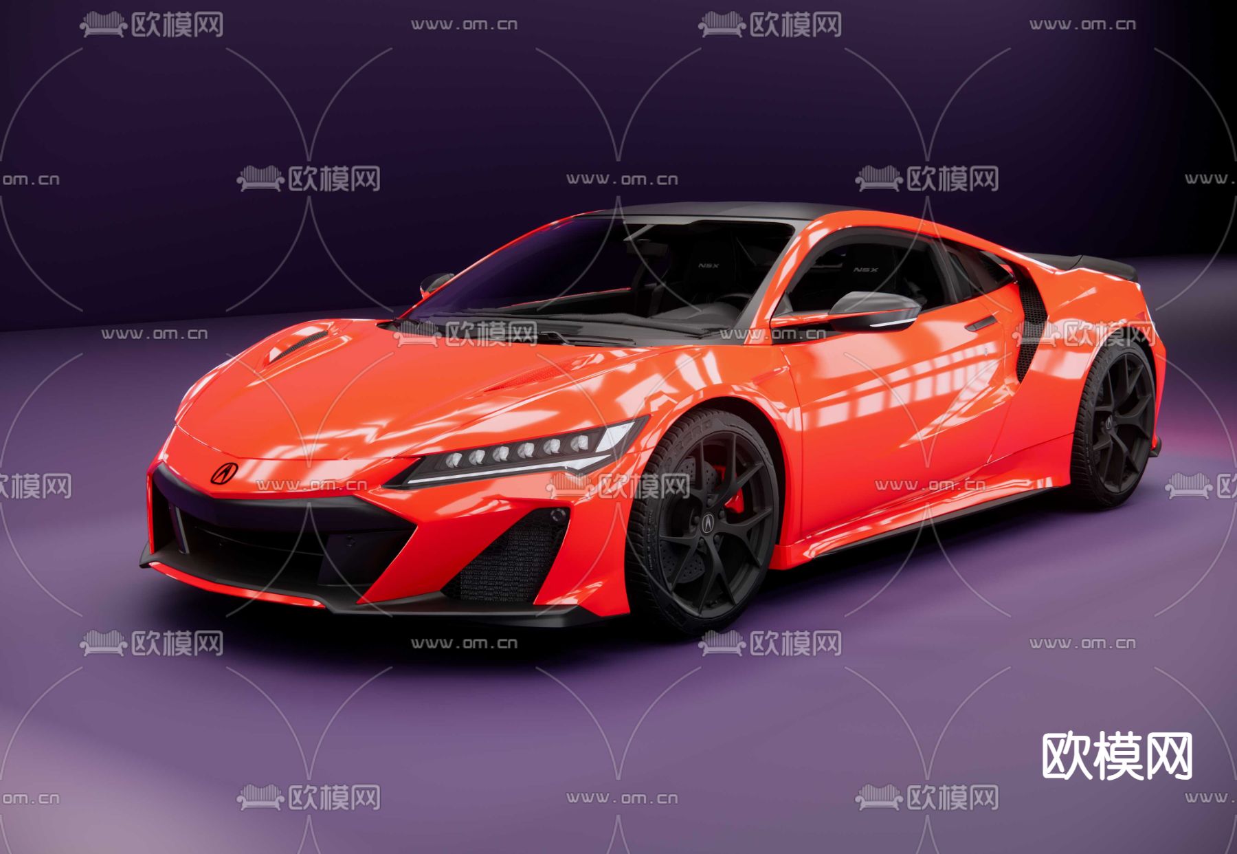 本田讴歌NSX超级跑车su模型下载（渲染图4）