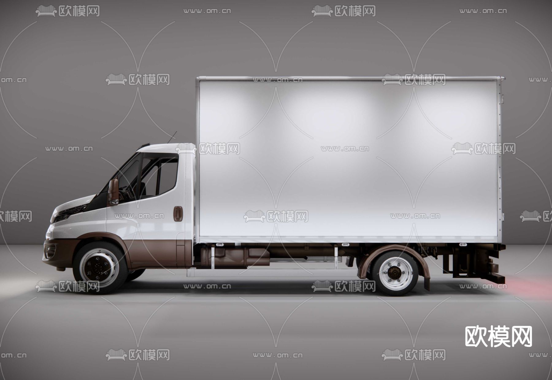 依维柯箱式货车su模型下载（渲染图2）