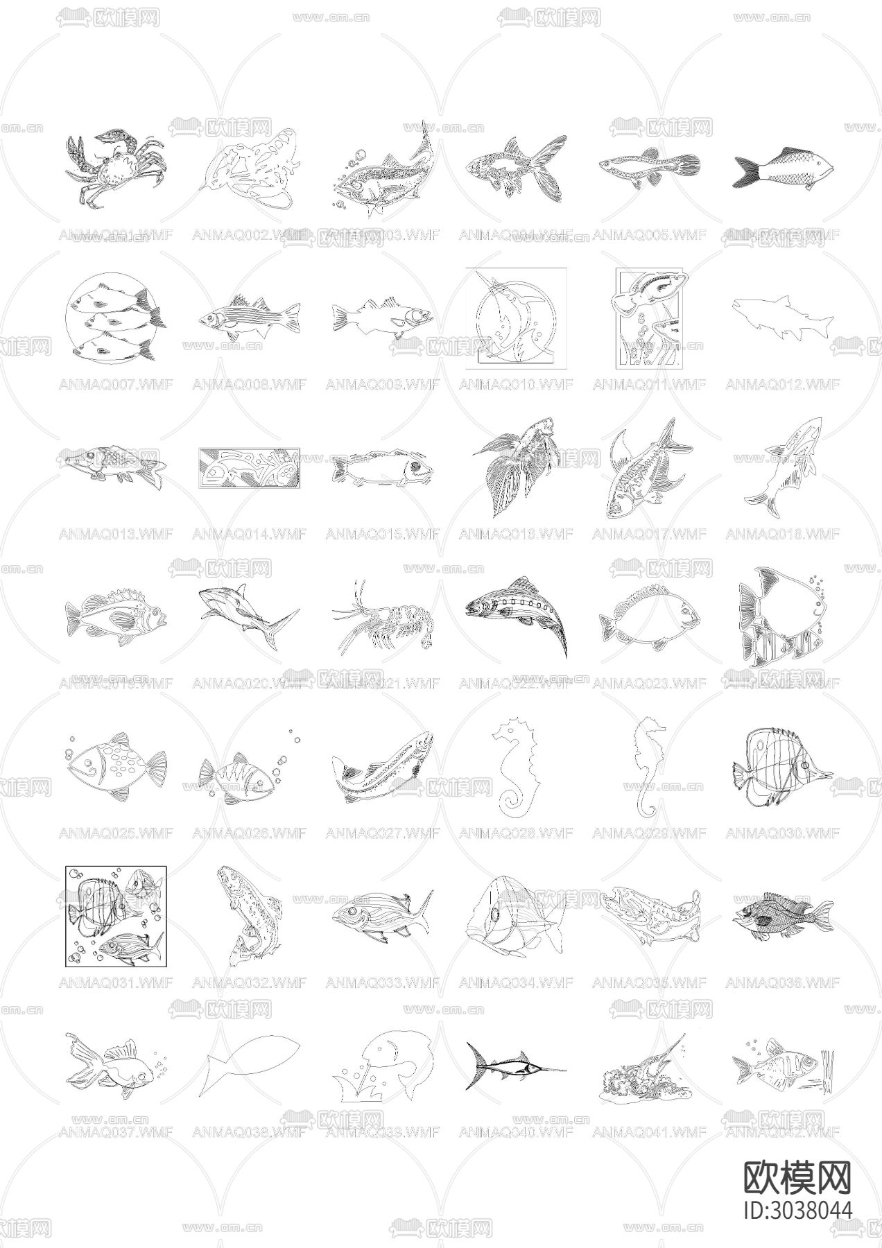 鱼CAD图库下载（渲染图2）