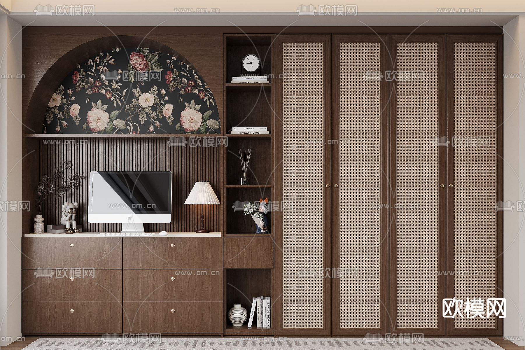 中古风衣柜 衣橱3d模型下载