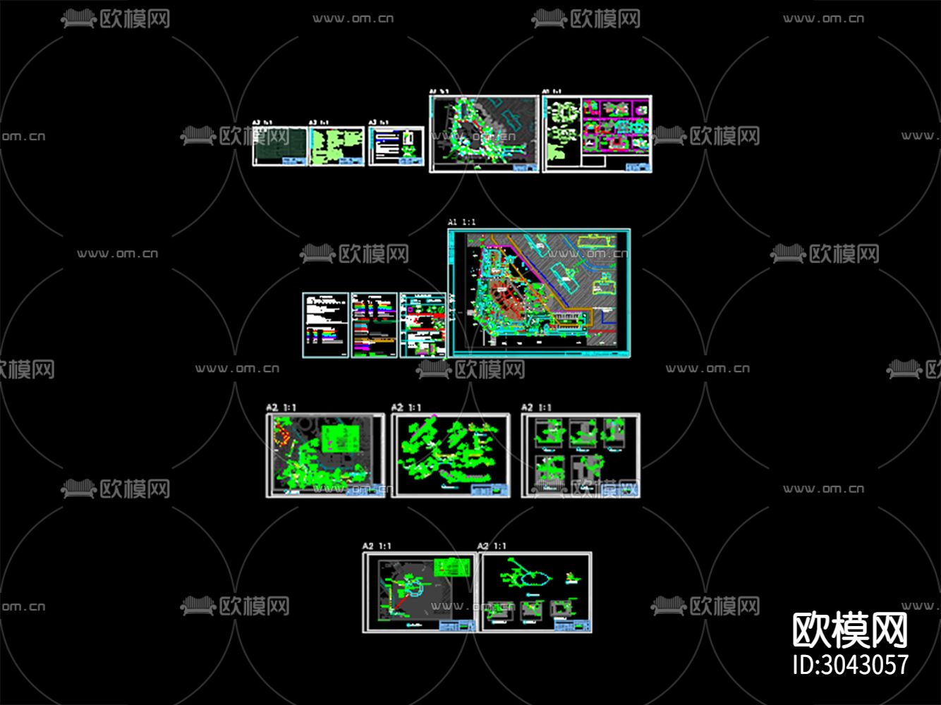 某地产室外园林景观给排水设计cad施工图下载（渲染图2）