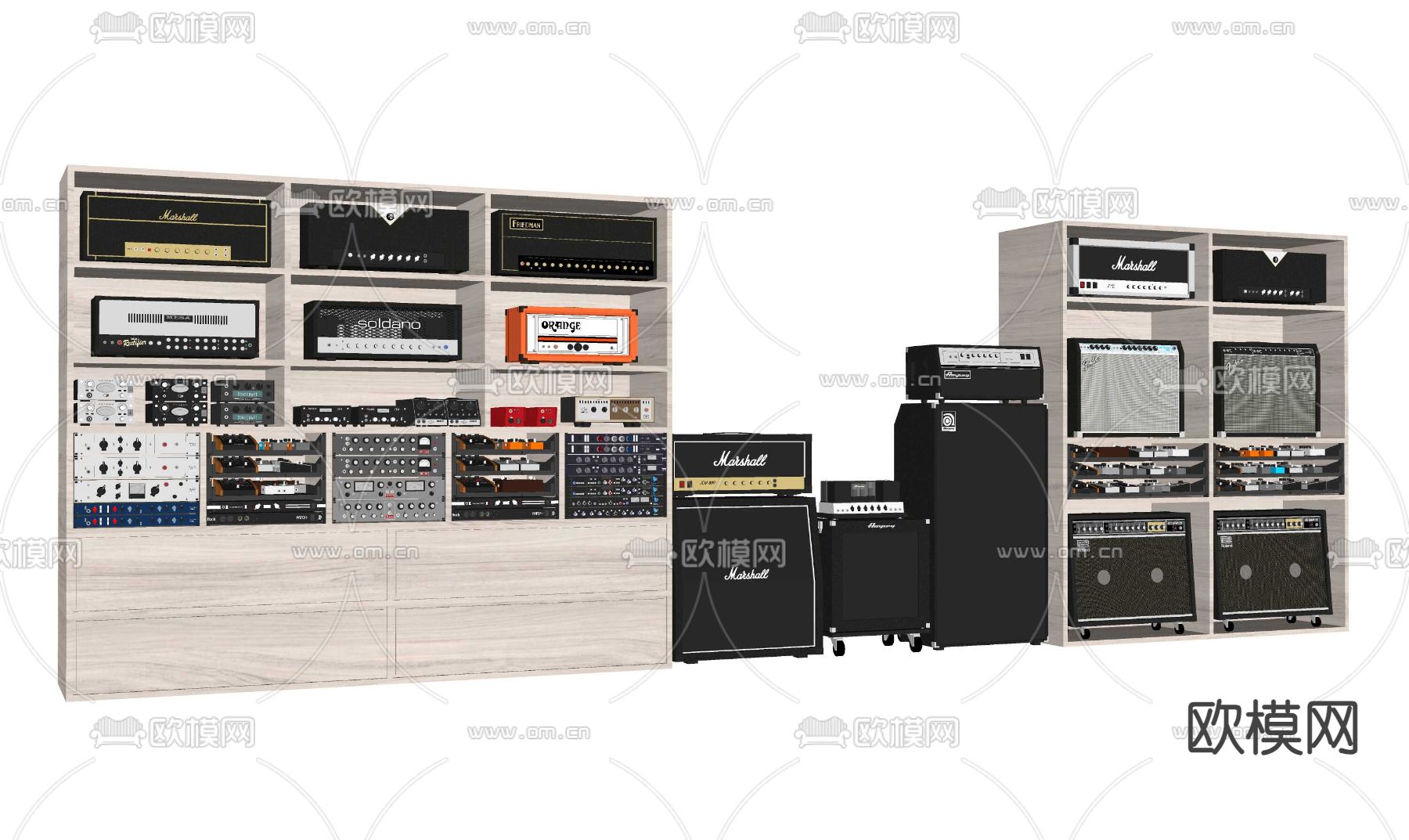 音箱功放效果器su模型下载（渲染图1）
