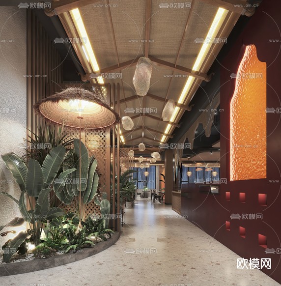 自助餐廳 海鮮餐廳3d模型下載(渲染圖2)