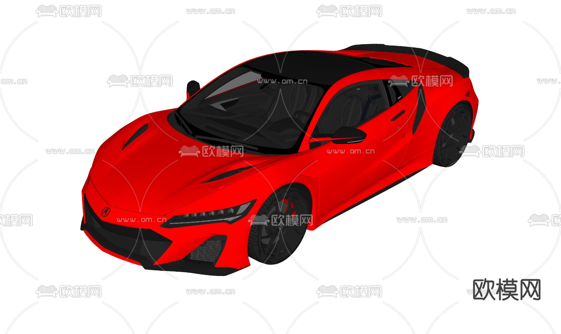 本田讴歌NSX超级跑车su模型下载（渲染图1）