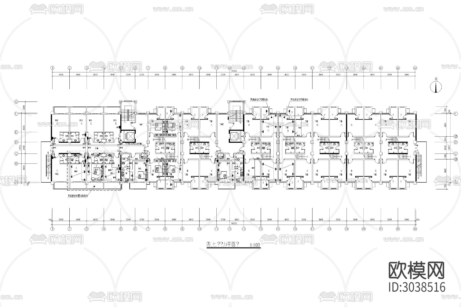 学校 职工 宿舍 强弱电 配电箱 干线 接线图 照明 电气图下载（渲染图2）