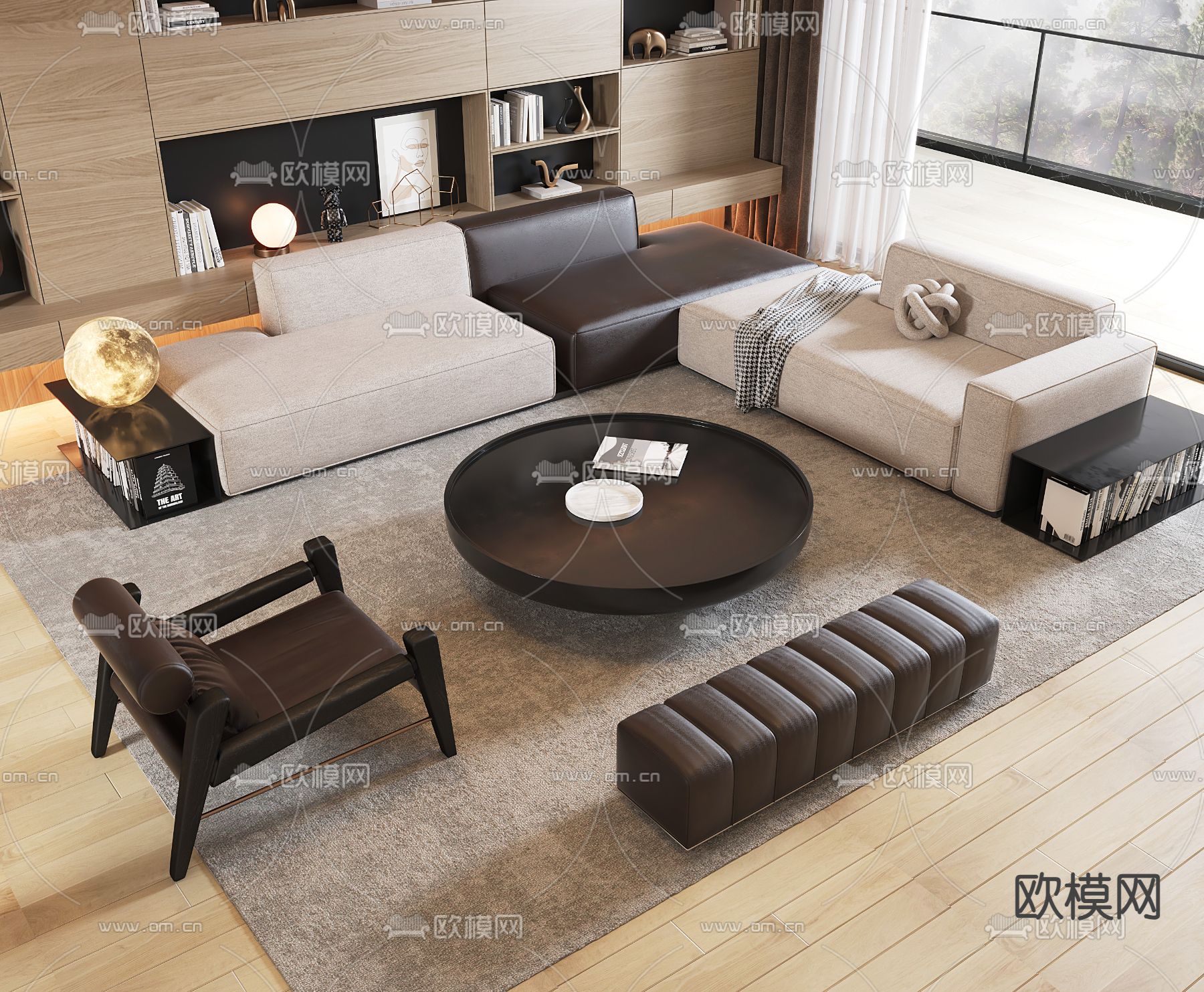 Minotti 组合沙发3d模型下载