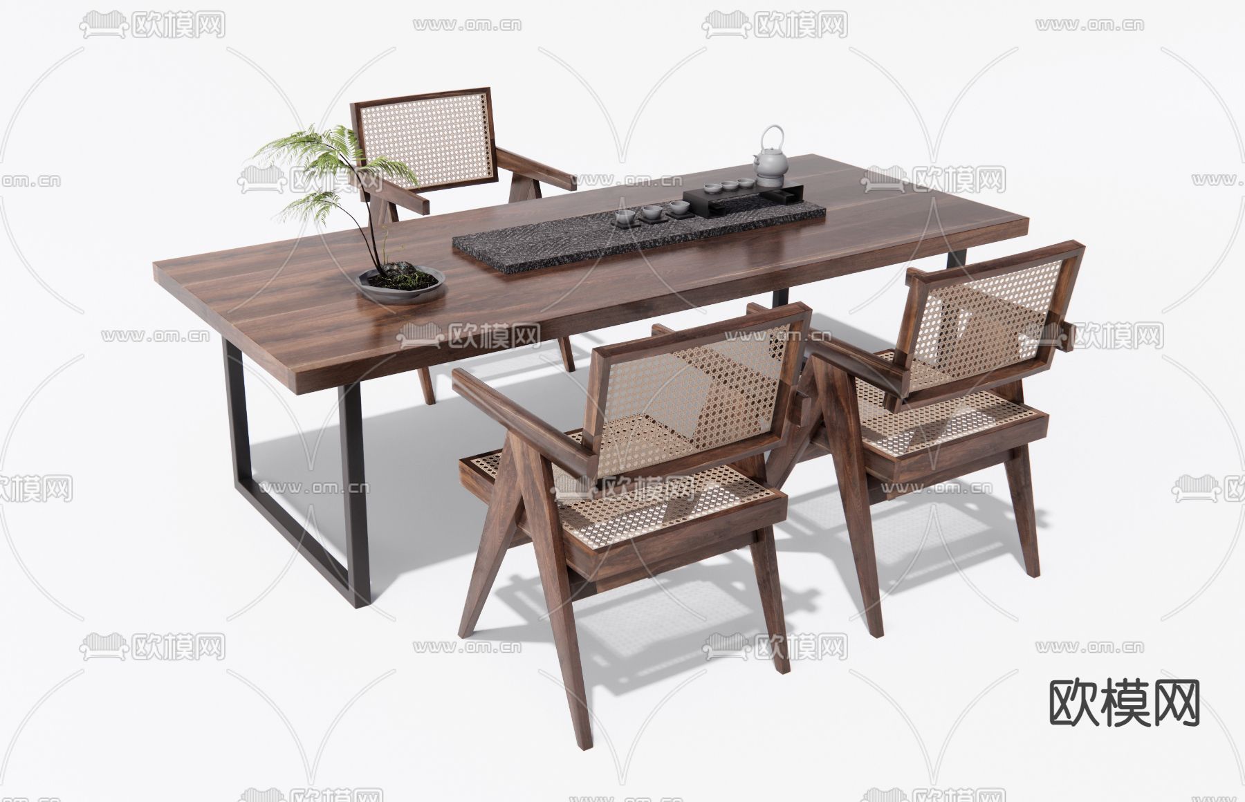 侘寂茶桌 茶台3d模型下载