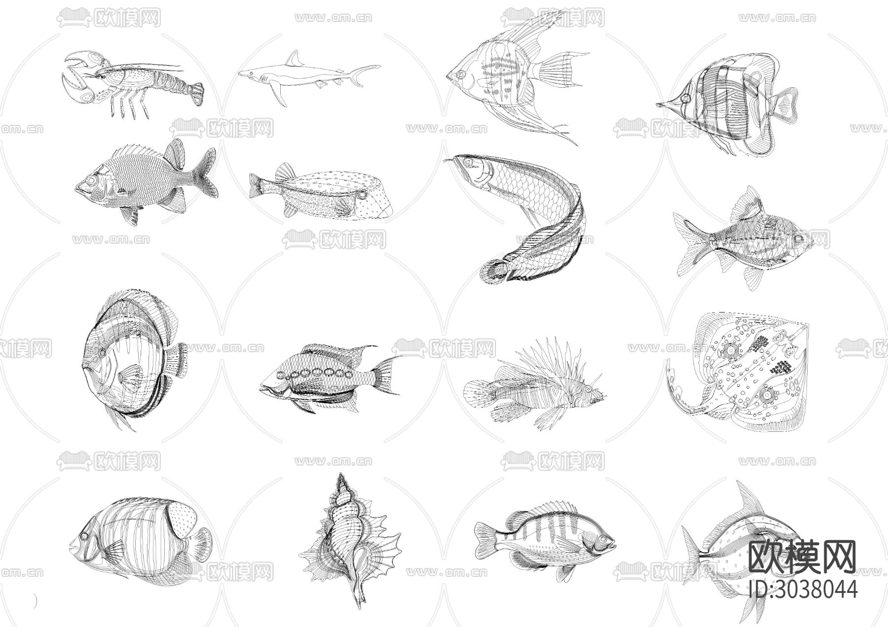 鱼CAD图库下载（渲染图1）
