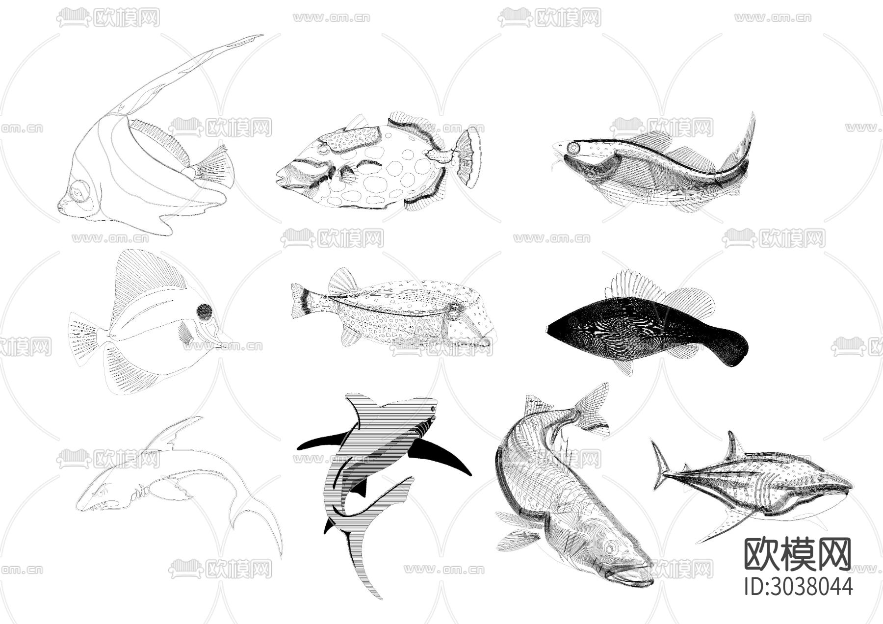 鱼CAD图库下载（渲染图6）